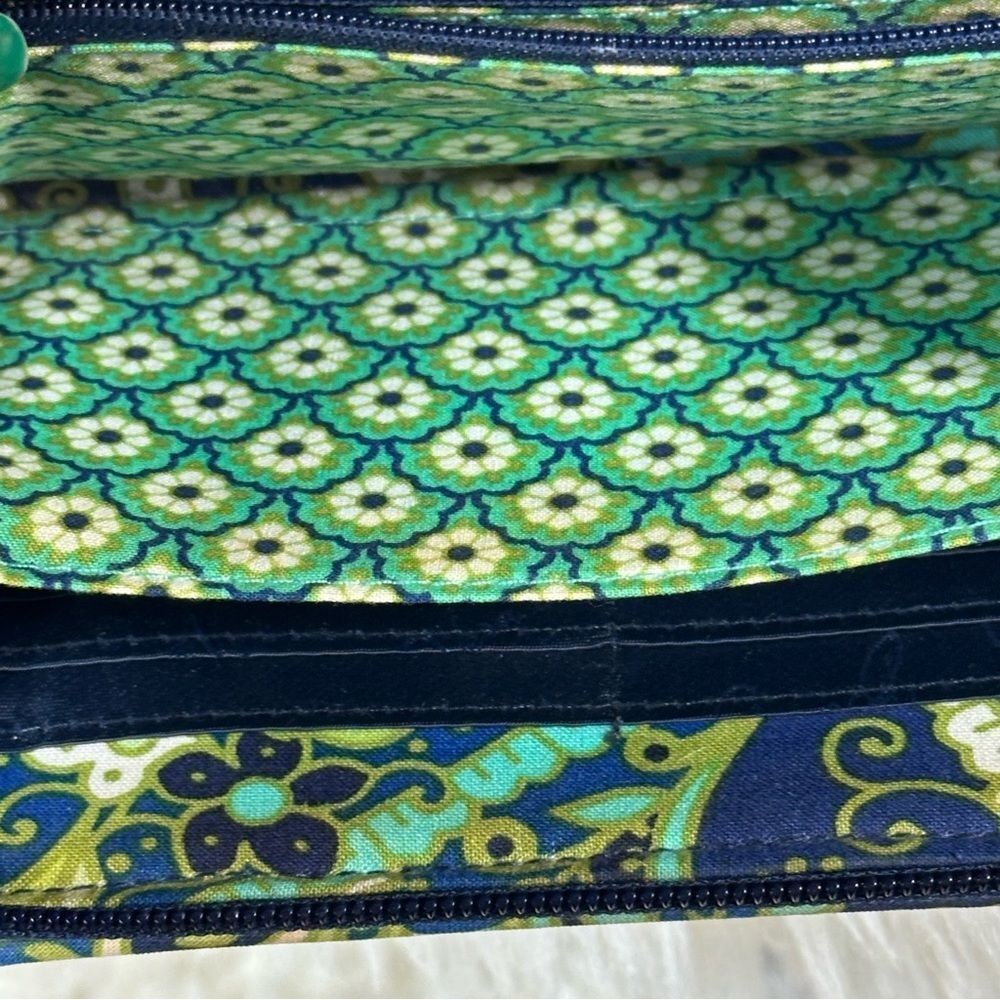 Vera Bradley Blue and Green Patterned Wallet - Picture 3 of 8